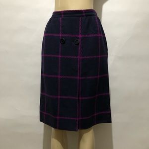 Valentino Boutique Blue Pink Purple Check  4 Skirt
